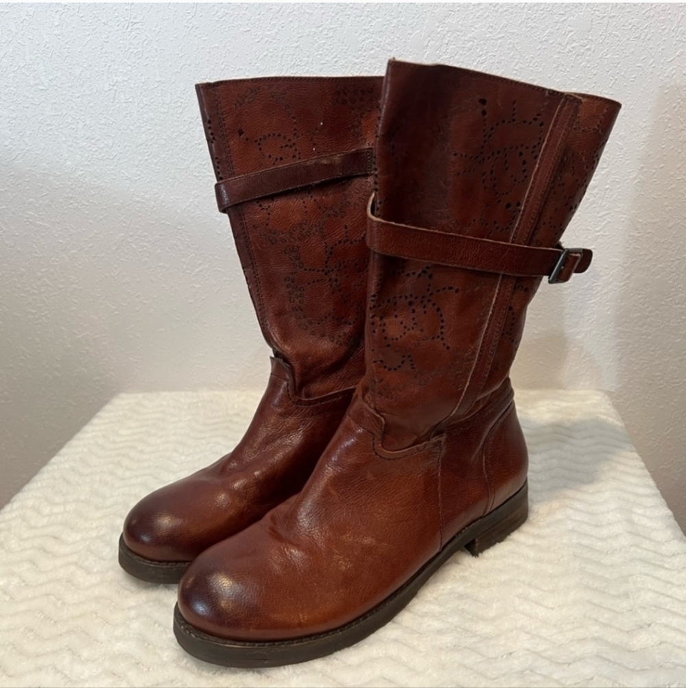Bacio 61 Prolisso Leather Riding Motorcycle Boots Women's Size 6 - Picture 3 of 7